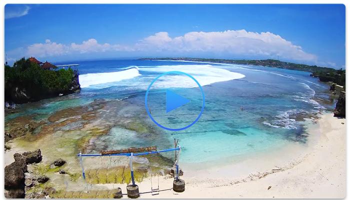 Веб-камера острова Нуса Ченинган. Пляж Secret point beach