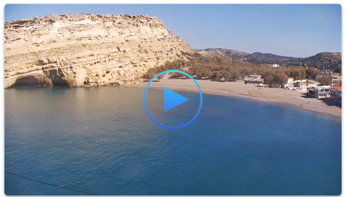 Веб-камера Крит. Пляж Матала (Matala Beach)