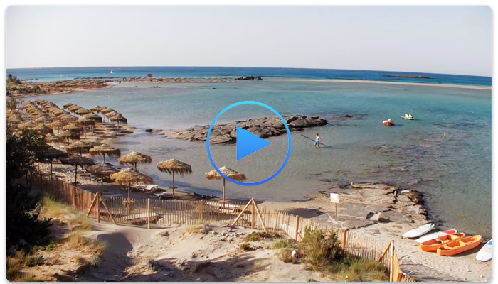 Веб-камера Крит. Пляж Элафониси в Ханья (Elafonisi Beach)