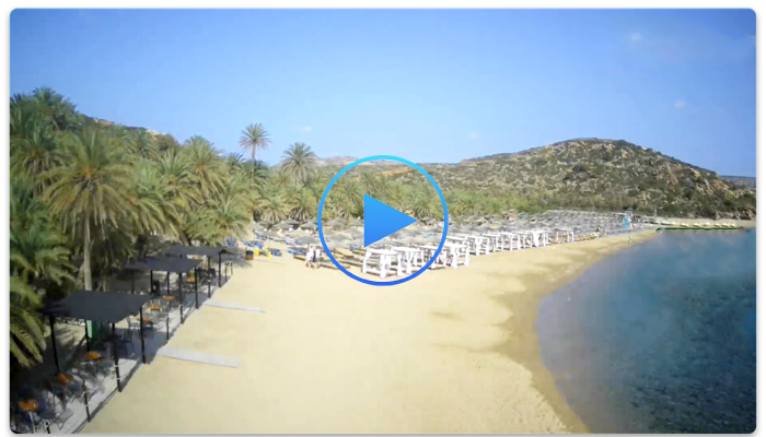 Веб камера Греции. Пляж Ваи (Vai beach) на Крите