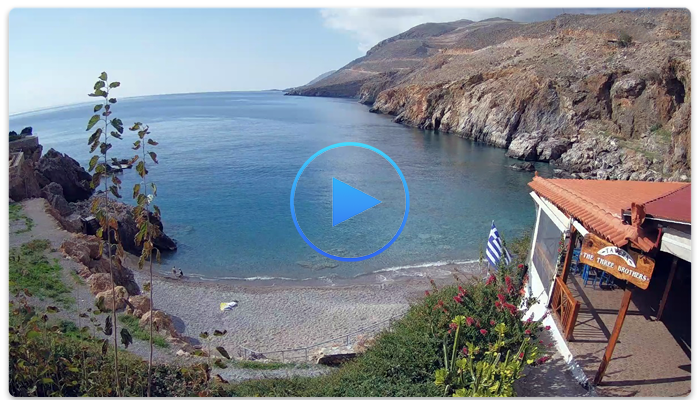 Веб-камера Крит. Пляж Врисси в Хора-Сфакионе