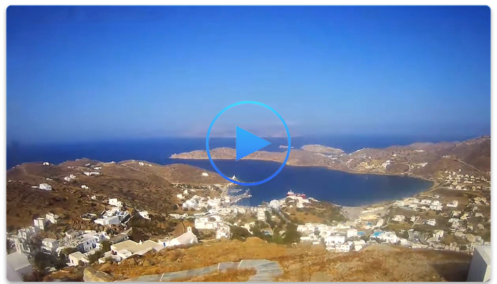 Веб-камера остров Иос. Панорама города Хора