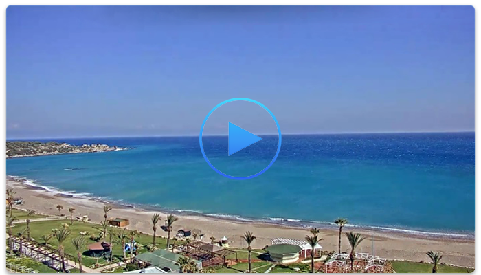 Веб-камера Родос. Пляж отеля Rodos Palladium