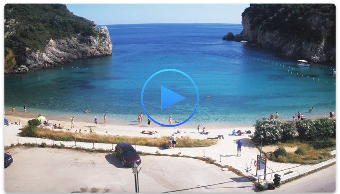 Веб-камера Греции. Пляж Палеокастрица (Paleokastritsa)