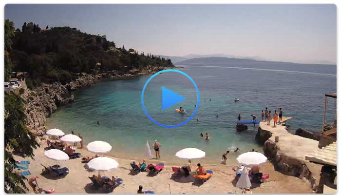Веб-камера Греции. Пляж Ниссаки (Nissaki beach)