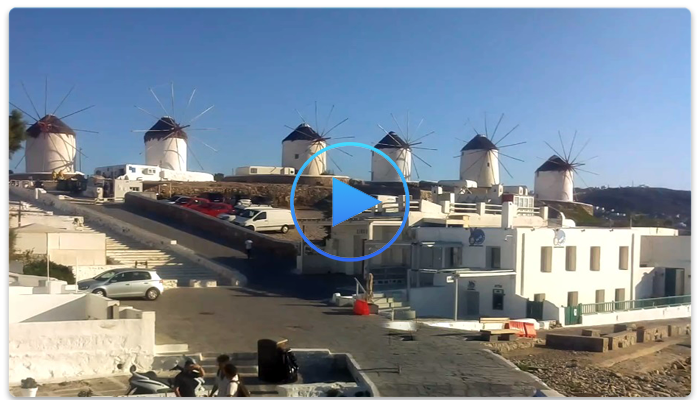 Веб-камера Греции. Ветряные мельницы Миконоса