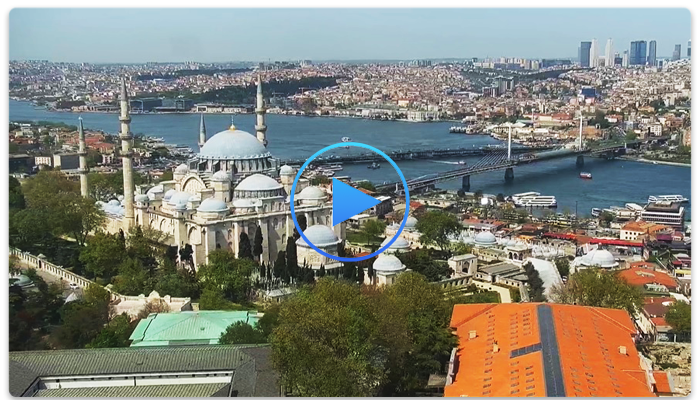 Веб-камера Стамбул. Панорама с башни Беязит (Beyazıt tower)